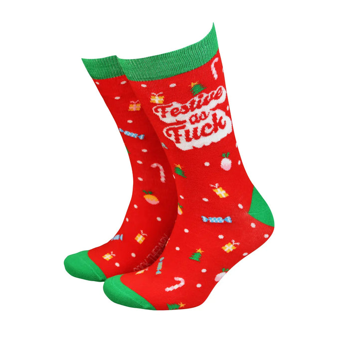 Christmas Festive As F*ck - Women's Bamboo Socks