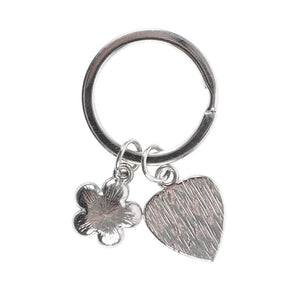 Forget-Me-Not Flower Keyring with silver-tone metal ring and sentimental charm.