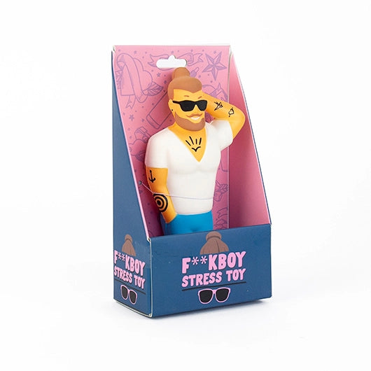 F**kboy Stress Toy in packaging – funny novelty stress relief toy gift.