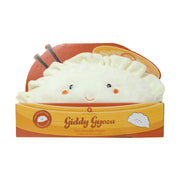 Giddy Gyoza Microwavable Hottie in packaging – cute plush dumpling heat pack with lavender scent.