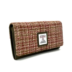 Maple Tweed Envelope Purse: A warm Harris Tweed envelope purse in maple tweed with olive vegan leather trim.