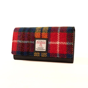 Saffron Tweed Envelope Purse: A charming Harris Tweed envelope purse in Saffron Tweed with black vegan leather trim.