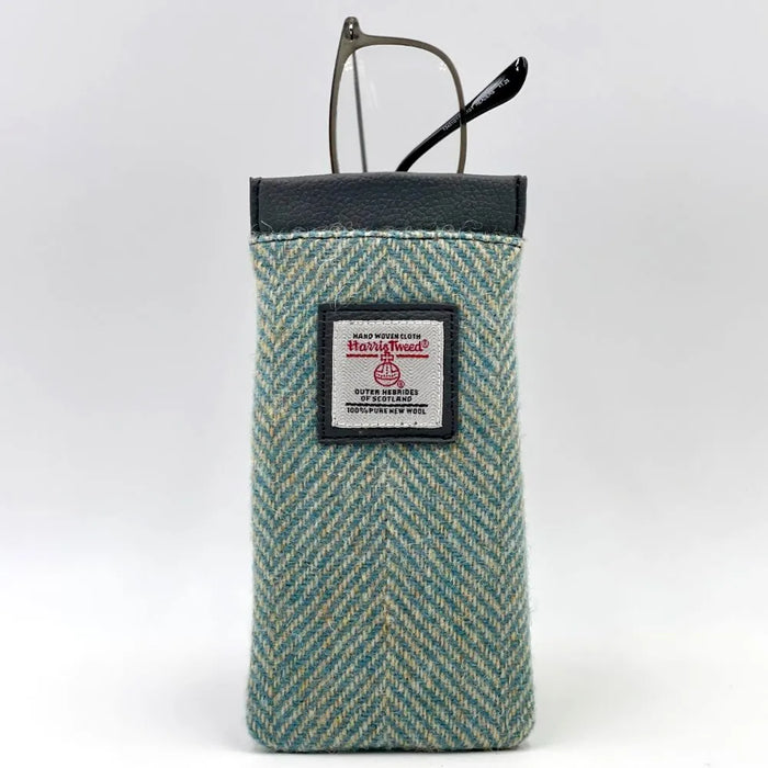 Turquoise Harris Tweed Glasses Sleeve