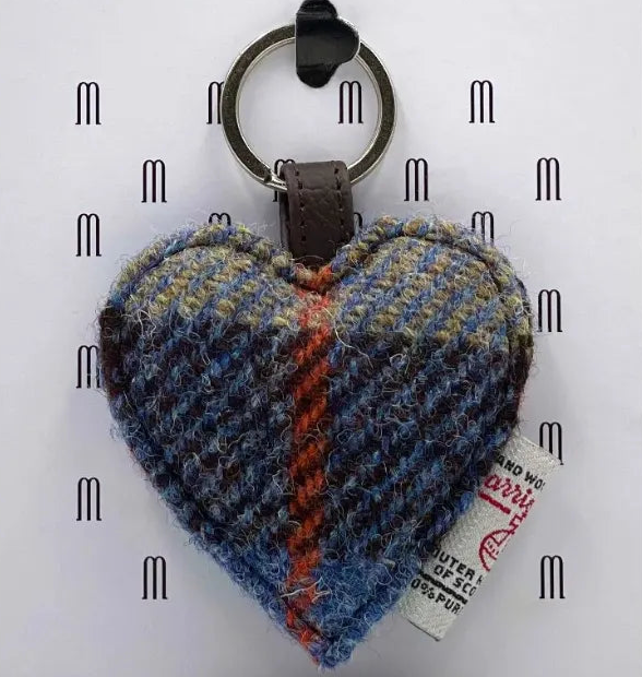 Harris Tweed Heart Keyring & Bag Charm