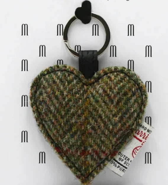 Harris Tweed Heart Keyring & Bag Charm