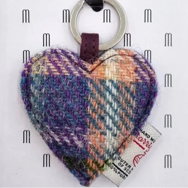 Harris Tweed Heart Keyring & Bag Charm