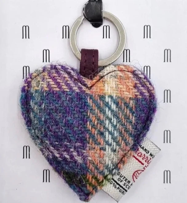 Harris Tweed Heart Keyring & Bag Charm
