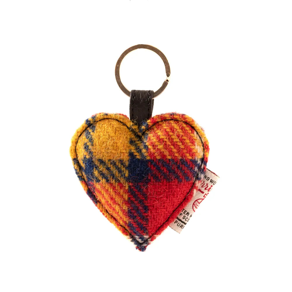 Harris Tweed Heart Keyring & Bag Charm