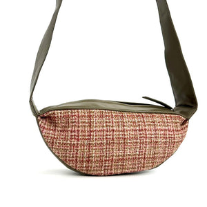 Back view: Harris Tweed Sling Bag in maple.