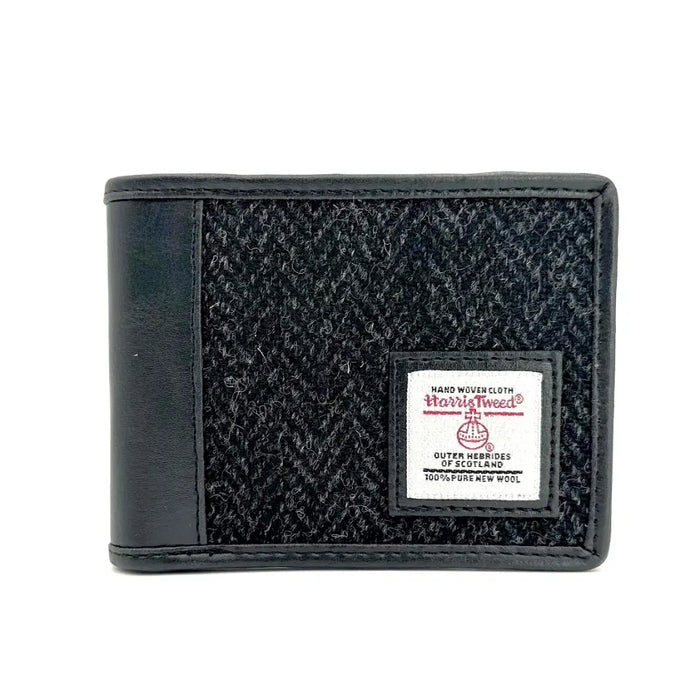 Charcoal Mens Harris Tweed Trifold Wallets