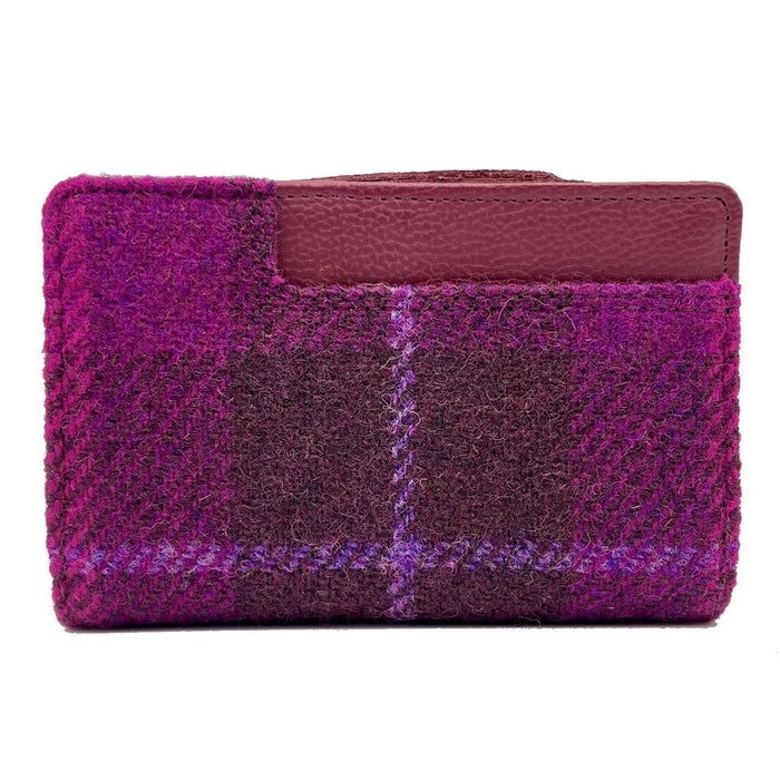 Purple Check Harris Tweed Zip Purse