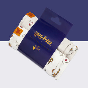 Packaged Harry Potter Hedwig muslin squares set – 2 pack breathable baby muslins.
