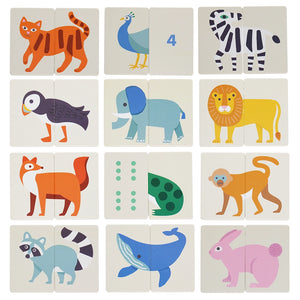 Selection of Heads and Tails Game cards showing animals and numbers.
