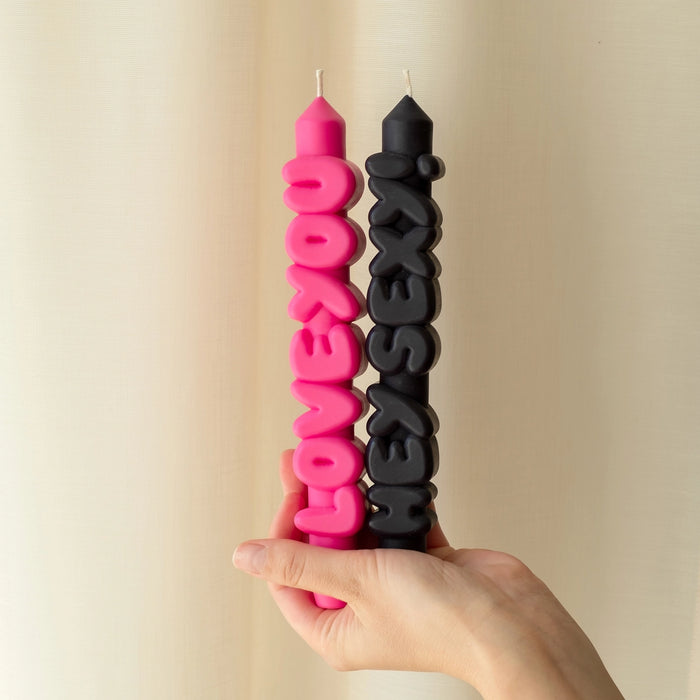 Hey Sexy & Love You Candle Set (Black/Pink)