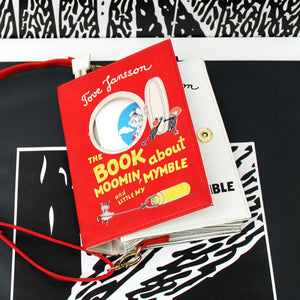 Open Moomin Book Bag revealing a spacious white interior with a secure zip compartment.