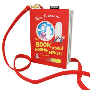 The front of the Moomin Book Bag with bold yellow typography and Tove Jansson’s original illustration.