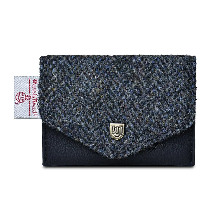 Black & Grey Herringbone Card Holder with Harris Tweed®
