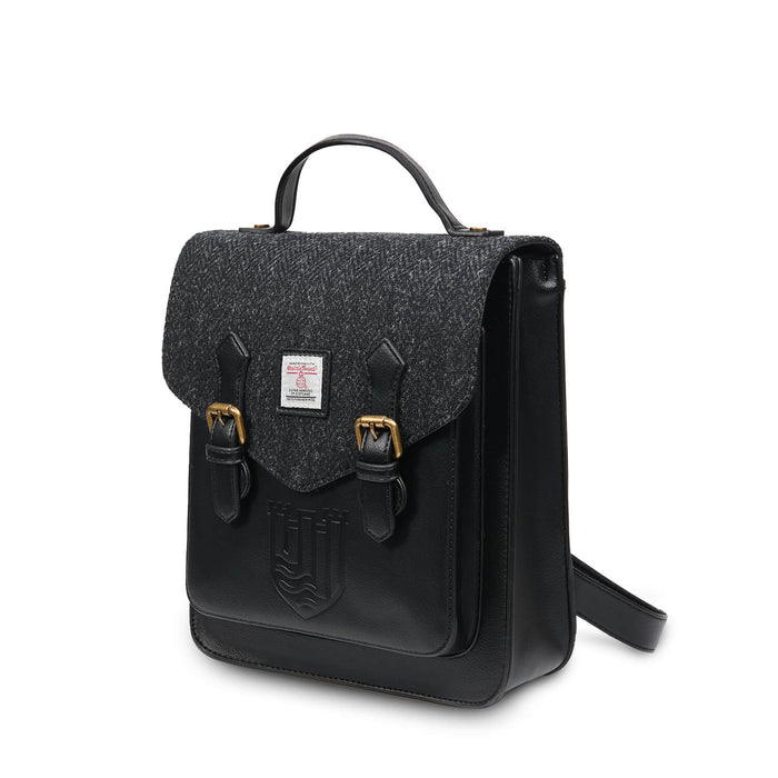 Black Herringbone Calton Backpack with Harris Tweed®