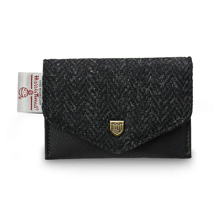 Black Herringbon Card Holder with Harris Tweed®