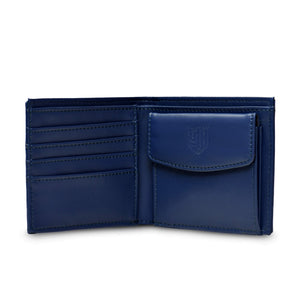 Inside of the Men's Wallet showing the pockets and coin pouch.