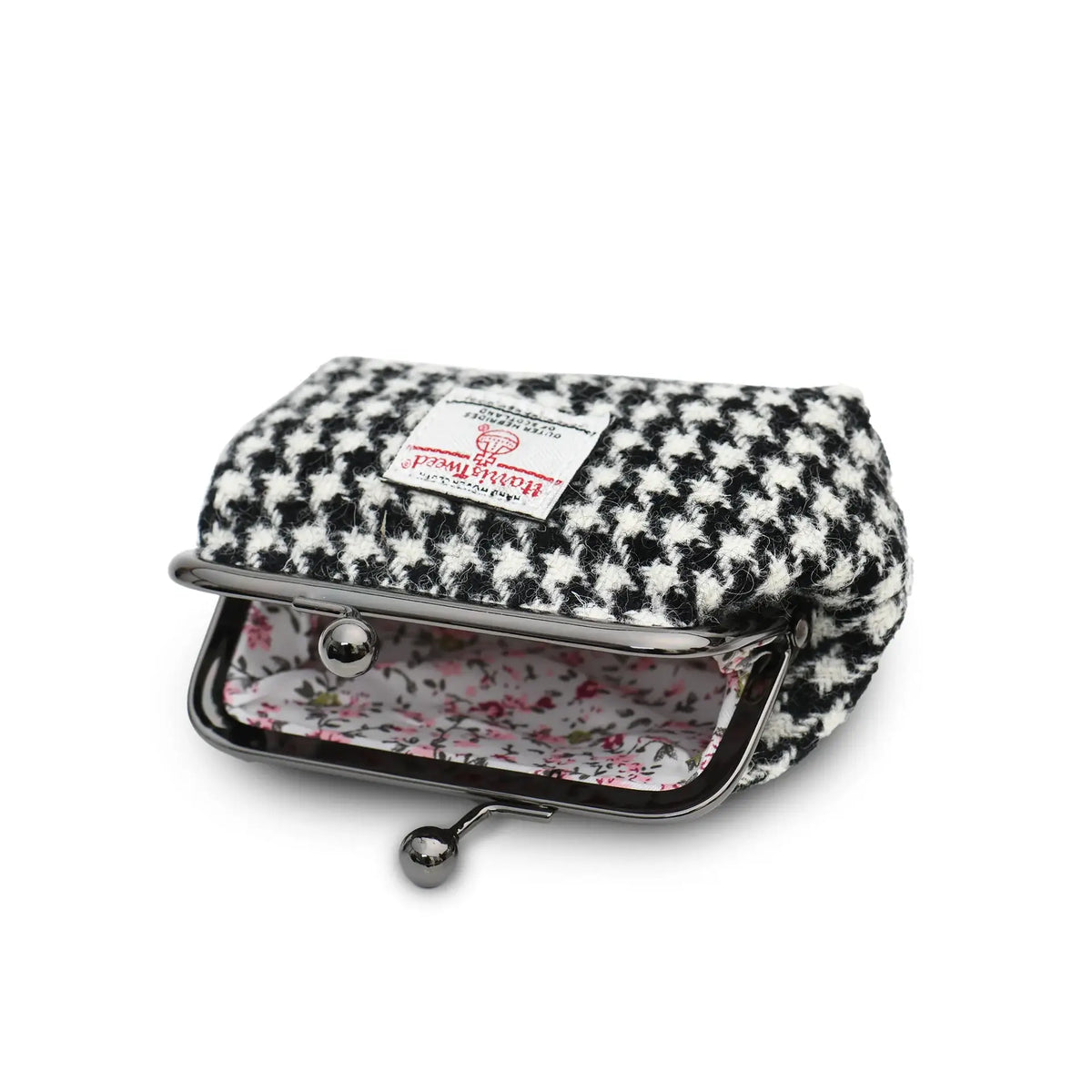 Black & White Dogtooth Coin Purse with Harris Tweed® | Contempo