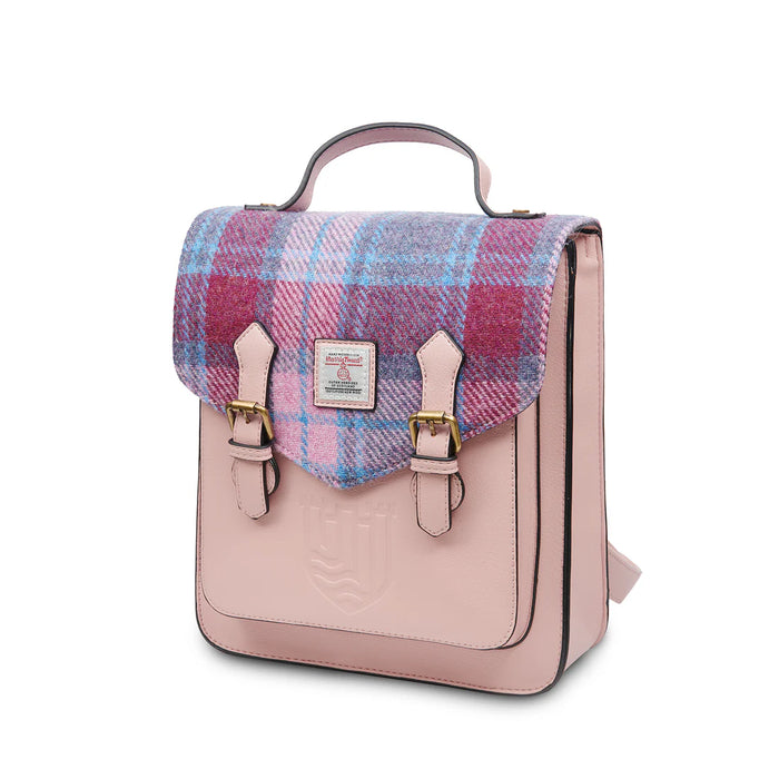 Pink & Blue Tartan Calton Backpack with Harris Tweed®