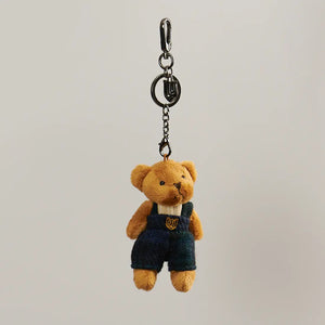 A black watch tartan Islander Bear Keyring, a stylish and functional accessory made with authentic Harris Tweed®.