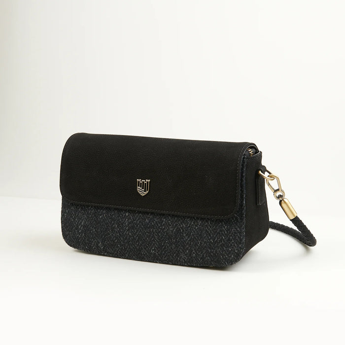 Caithness Clutch Bag with Black Herringbone Harris Tweed®