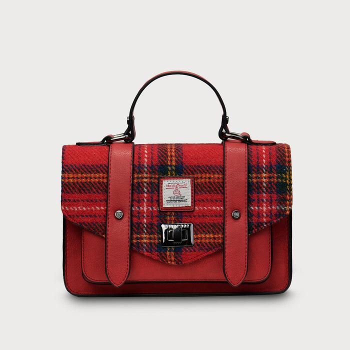 Royal Stewart Tartan Large Satchel with Harris Tweed®
