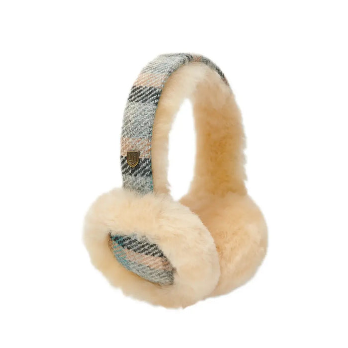 Sheepskin Earmuffs with Islander Tartan Harris Tweed®