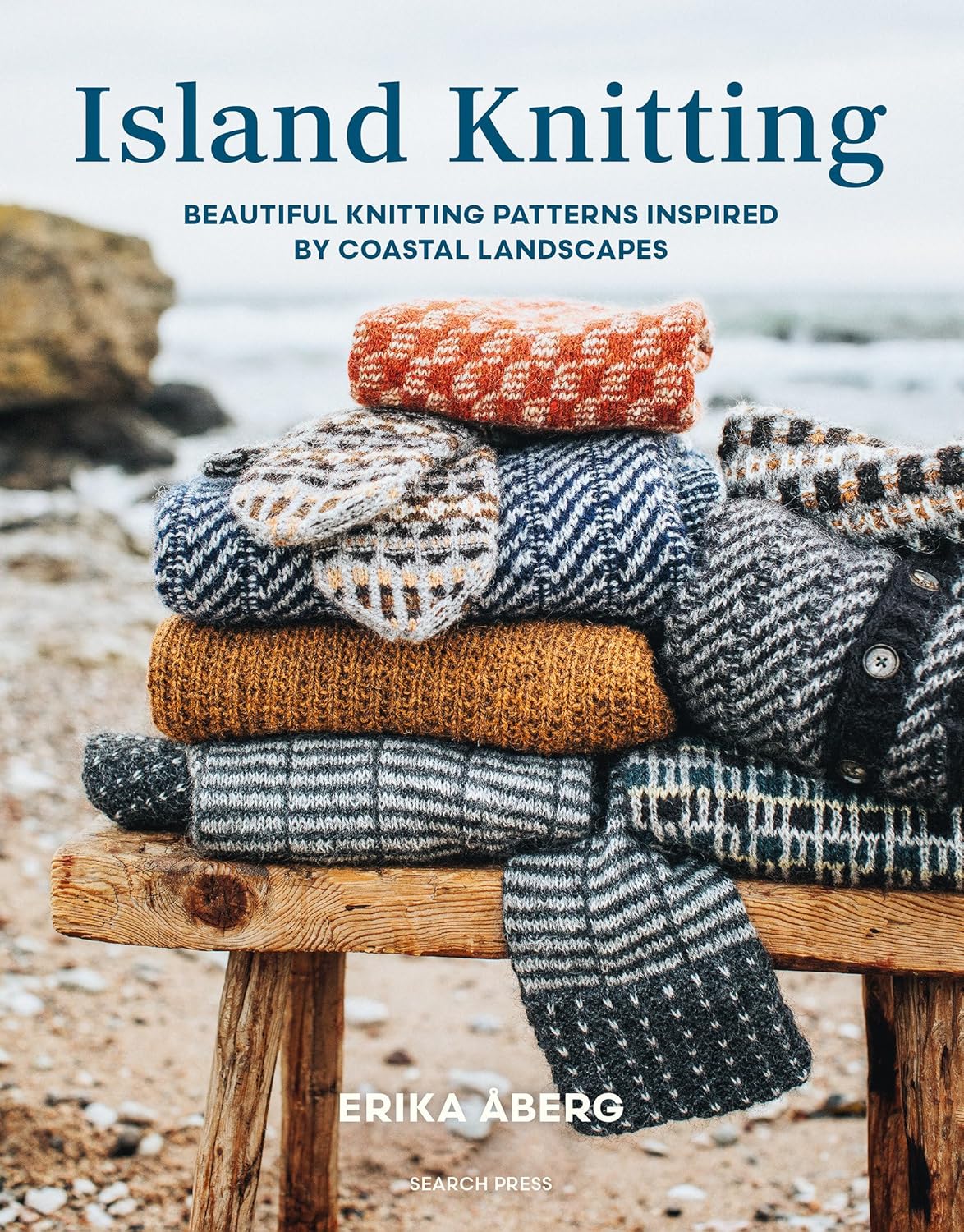 Island Knitting book showing interior pages with patterns and photography