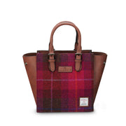Medium Callie Tote in Red Tartan Harris Tweed