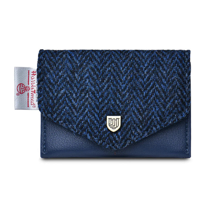 Navy Herringbone Card Holder with Harris Tweed®