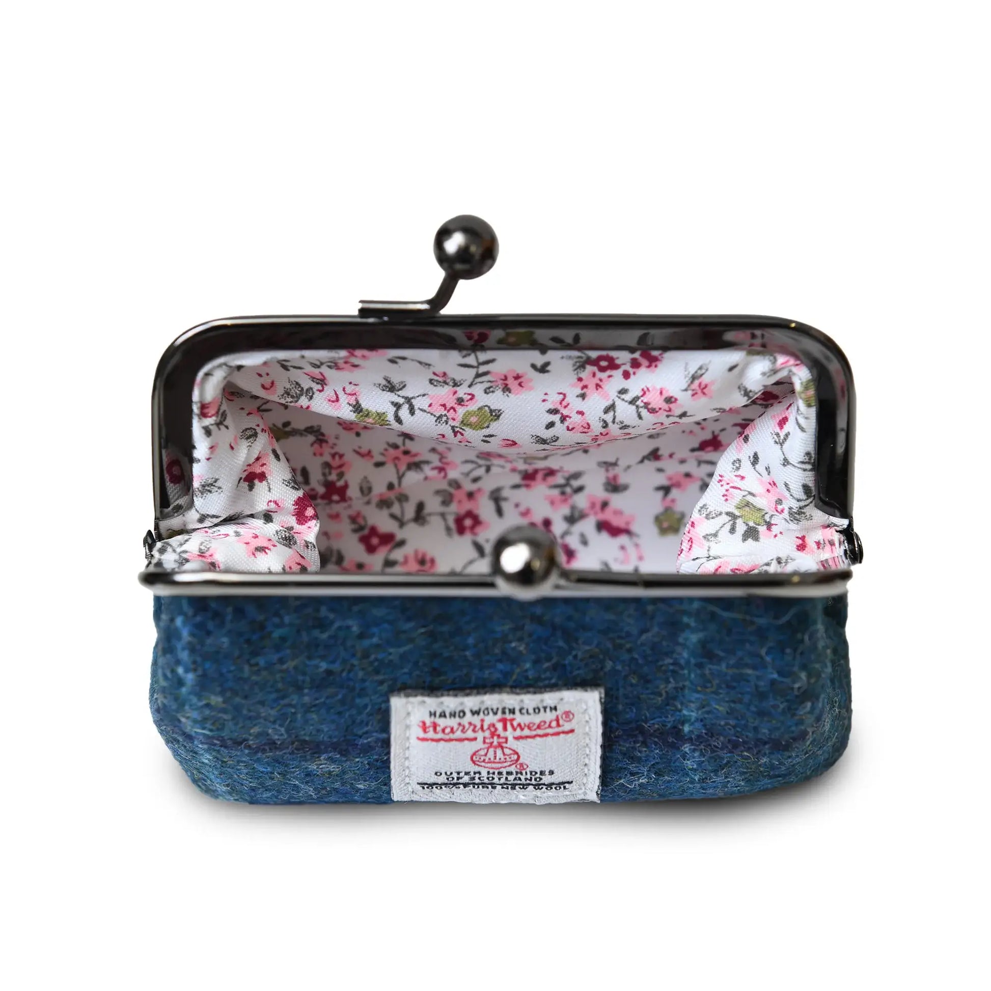 Inside the purse showing the floral lining.
