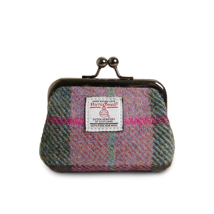 Pink & Green Tartan Coin Purse with Harris Tweed®