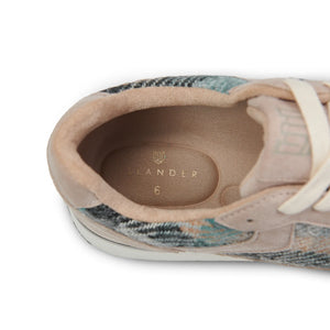 Interior detail of Islander Rosie trainer showing memory foam insole and size print.