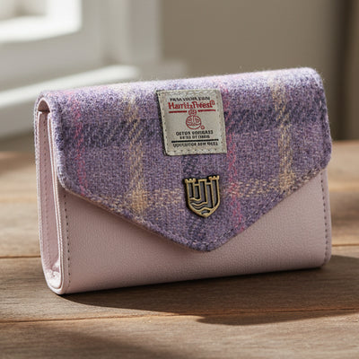 Small Clasp Purse - Purple Tartan Harris Tweed®