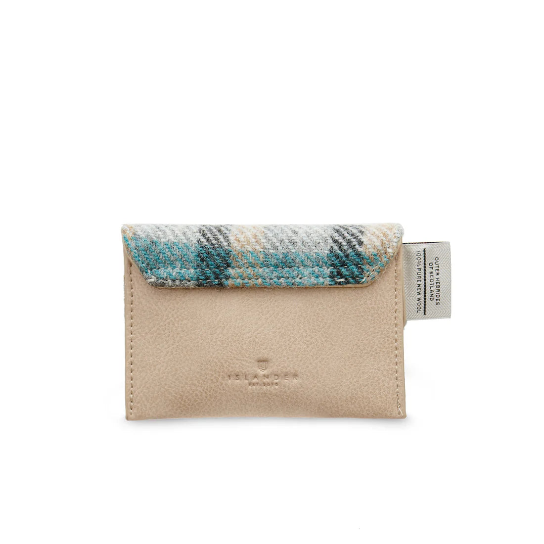 Back of the Islander Tartan Harris Tweed Card Holder. 