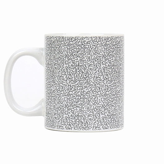 Close-up of Itty-Bitty-Titty Mug showing microscopic boob pattern