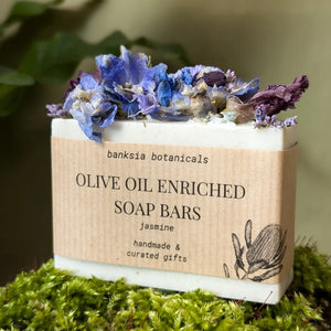 Handmade Jasmine Soap, enriched with nourishing olive oil.