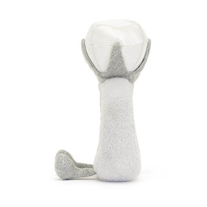 From the side the Jellycat Amuseable Diamond Ring children's soft toy with little legs sticking out in front. 
