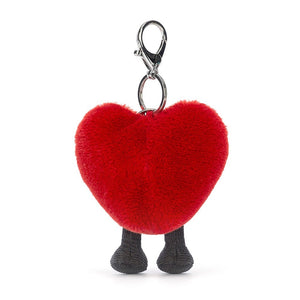 A rear view of the Jellycat Amuseable Heart Bag Charm.