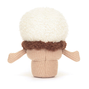 Don't miss out on the back! This Jellycat Amuseable Ice Cream Cone has cute waffle cone "arms" perfect for giving the sweetest hugs.