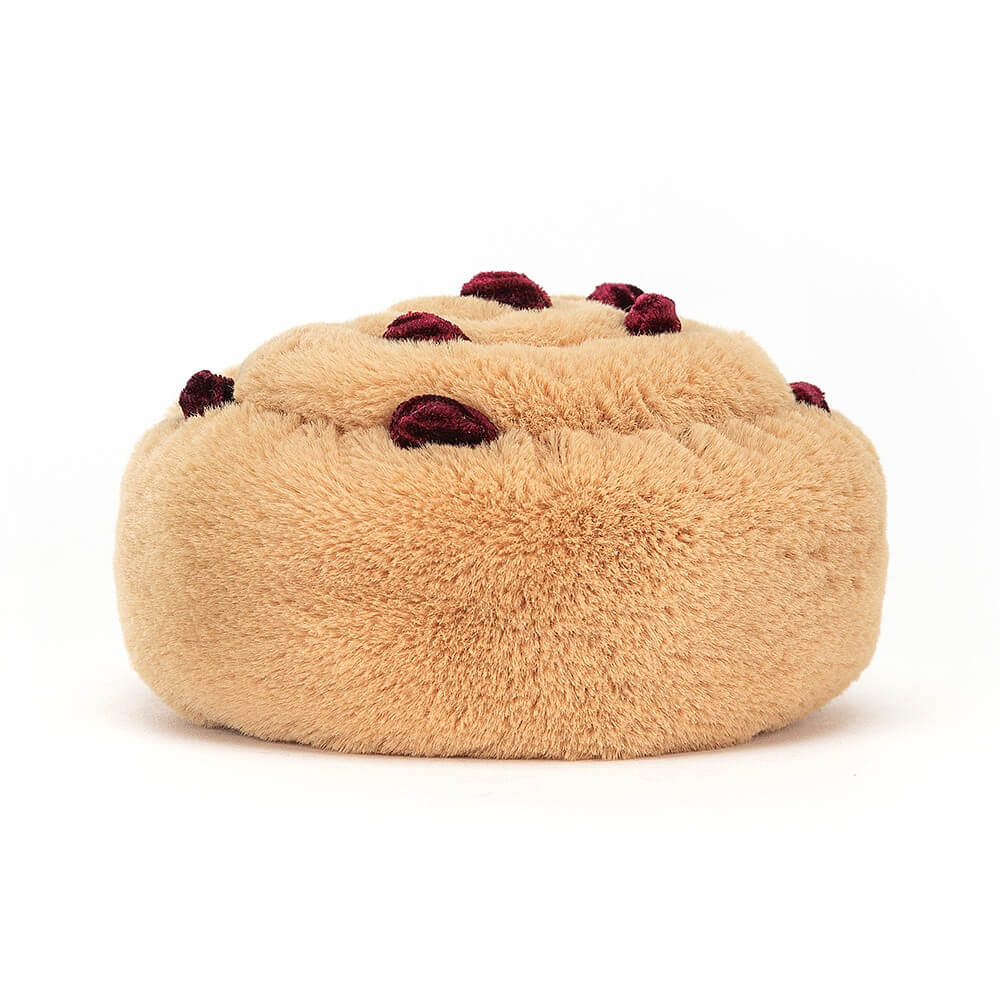 From behind the Jellycat Amuseable Pain Au Raisin children's soft toy.