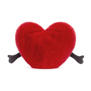 A rear view of Jellycat Amuseable Red Heart.