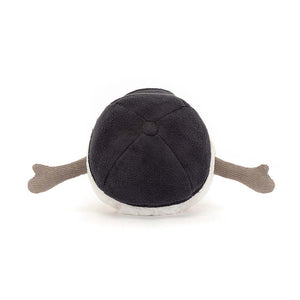Check out the soft fur & playful navy cap of the Jellycat Baseball! This cuddly companion is ready for snuggles & imaginative games. Get yours today!