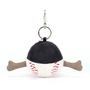 Back View: Show your team spirit! The Jellycat Sports Baseball Bag Charm, a great gift for baseball fans of all ages.