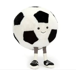 Stadning on its legs the Jellycat Amuseable Sports Football children's soft toy.