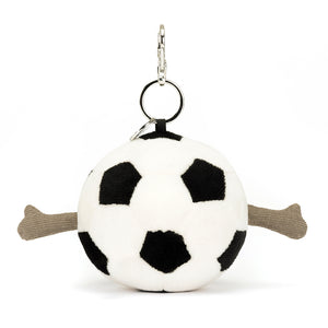 Back View: Touchdown for style! The Jellycat Sports Football Bag Charm, a great gift for football fans of all ages.