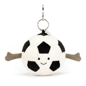 Front View: Score major cuteness with the Jellycat Sports Football Bag Charm! Realistic details and soft plush make it a perfect fan accessory.